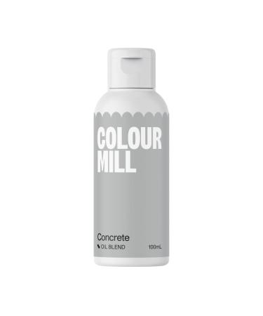 Colour Mill *Bulk Large 100ML* Next Generation Oil Based Food Colouring for Baking Decorating Icing and Cooking Food Dye DIY Slime and Crafts Making 100ml Concrete