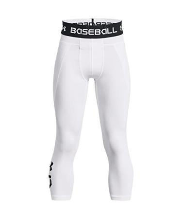 Under Armour Boys' Utility 3/4 Sliding Shorts (100) White / / Black Large