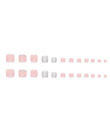 24 Pcs French Press Shiny Fake Toenails - Summer Short Toe False Nails - Acrylic Diamond Design - Full Cover Toe nail Press On - Fashion Stick On Toenails for Women - Buy Online on GoSupps.com
