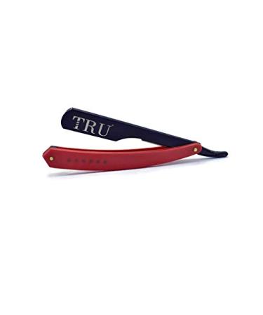 TRU BARBER Professional Straight Razor | Durable Blade with 1.5mm Exposure - Black/Red - Ideal for Barbers & Shaving Enthusiasts - Buy Online on GoSupps.com