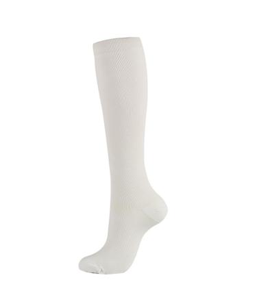 Zmerch stockings knee socks compression socks for women and men blood circulation stockings best support when running hiking pregnancy (SM EUR 35-38/white) white S-M EUR 35-38