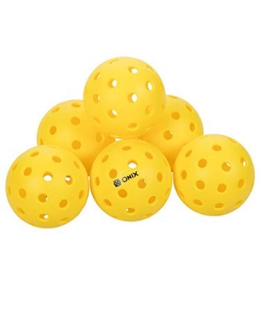 Onix Pure 2 Outdoor Pickleball Balls Specifically Designed and Optimized for Pickleball Yellow 6-Pack