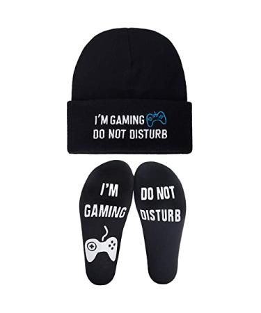 Novelty Gamer Socks Beanie Winter Hat Baseball Cap,Funny Gifts Idea for Teens Boys Men Teenagers Beanie Socks