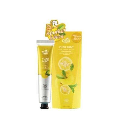 Yuzu Mint Herbal Extract Toothpaste Fresh & White Booster Specially Fragrant Cool Reduce Plaque Nourish Gums and Teeth to be Healthy 70g.