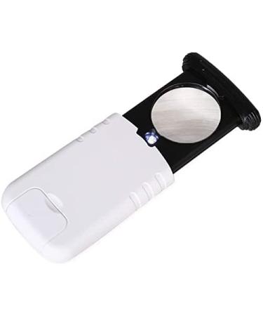 Magnifiers Magnifying Glass 8X 10X Handheld Pull Type Slide Out Pocket Magnifying Glass Small Portable Loupe with LED Light