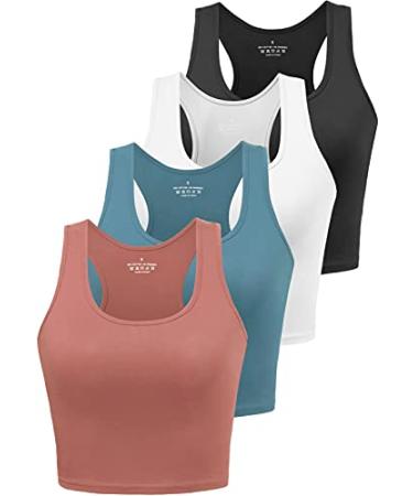 Joviren Cotton Workout Crop Tank Top for Women Racerback Yoga Tank