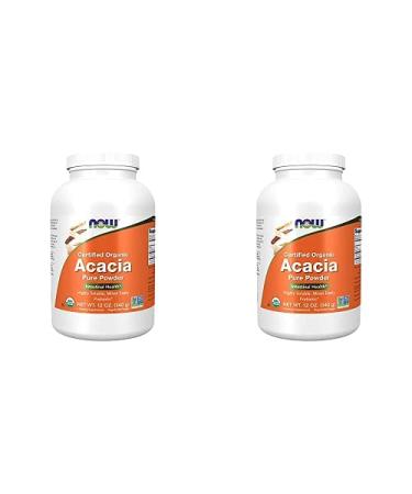 NOW Supplements, Acacia Pure Powder, Certified Organic, Highly Soluble, Mixes Instantly, Intestinal Health*, 12-Ounce (Pack of 2) 12 Ounce (Pack of 2)