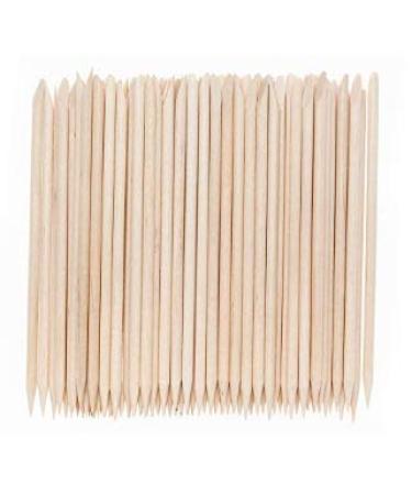 100 Pcs Double Bench Nail Cuticle Pusher Nail Art Wood Stick Sticks Cuticle Pusher Remover Manicure (100 pc) 100 Count (Pack of 1)