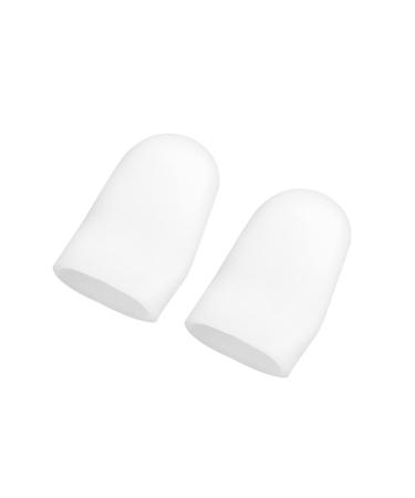 FRCOLOR 2 Pc Gel Toe Caps Toe Stretcher Gel Finger Sleeves Lightweight Finger Sleeves Crochet Finger Protector Thumb Toe Corn Covers Toe Sleeve Household Finger Cot Supplies Toe Cover White Size 2