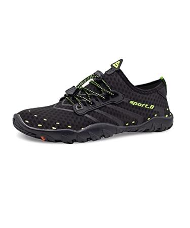 Teemie Water Shoes for Men Women Quick-Dry Barefoot Aqua Sock Outdoor Athletic Sport Shoes 10.5 Women/9 Men 0-black