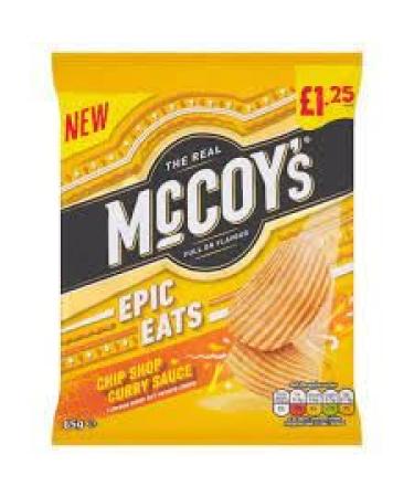 McCoys Crisps Chip Shop Curry Sauce Epic Eats Edition 65g (20 Bags x 65g)