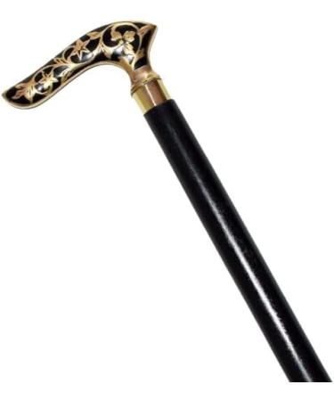 Designer Wooden Black Walking Stick Cane Solid Vintage Designer Brass Handle Walking Stick-Beautiful Cane for Men and Women