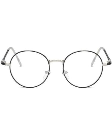 Buy Metal Eyeglasses for Reading | Anti Eye Strain & Blue Light Protection | Stylish Round Flat Mirror +200 Black-Silver - Buy Online on GoSupps.com