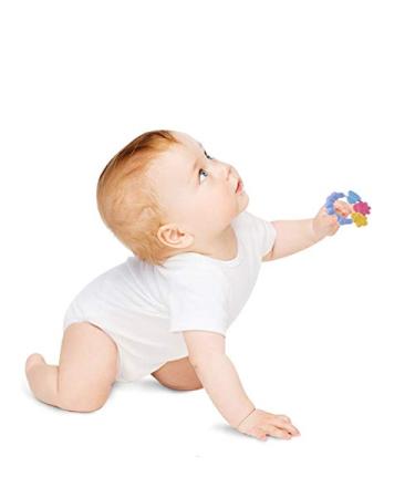 Greatangle-UK Baby Child Toddler Teether Molar Rod Chew Toy Silicone Hand Bell Jingle Design Green