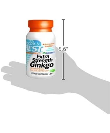 Doctor's Best Extra Strength Ginkgo Biloba 120 mg - 360 Veggie Caps for Memory & Focus - Buy Online on GoSupps.com