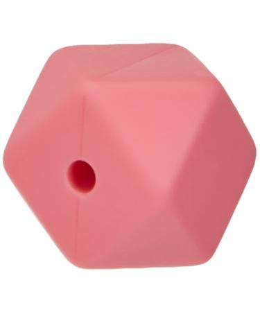 Rayher 14867258 Silicone beads hexagon pink tones 14 mm bag 10 pieces for various accessories pink tones