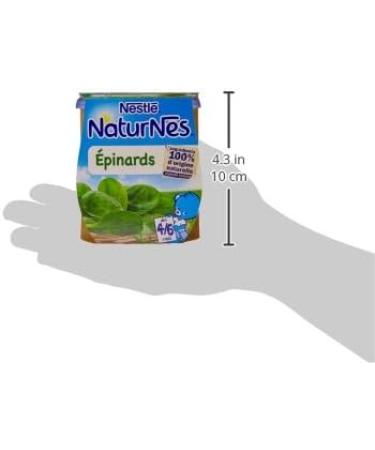 Nestl - NaturNes Pur e Epinards - Pur e de L gumes pour B b 4 Mois+ - Alimentation B b Cuite la Vapeur - Recette Naturelle Sans Sel Ajout - Sans Colorant ni Conservateur - Fabriqu e en France - Buy Online on GoSupps.com