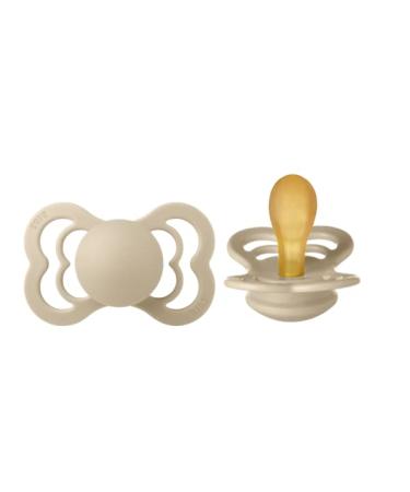 BIBS Supreme Baby Pacifiers | BPA-Free Natural Rubber Pacifier | Made in Denmark | Set of 2 Soothers (Vanilla  6-18 Months) 6-18 Month Vanilla
