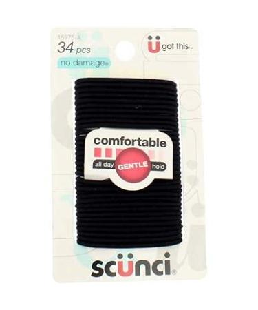 Scunci No Damage Hair Elastics Small Black 34 ea - Pack of 2 - Buy Online on GoSupps.com