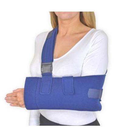 Deluxe Arm Sling & Shoulder Immobiliser (One Size Fits All) Available in Black or Blue- Ideal for Shoulder Dislocations Shoulder Immobilization Forearm Support Fractured Arm (Universal Blue) One Size (Pack of 1)
