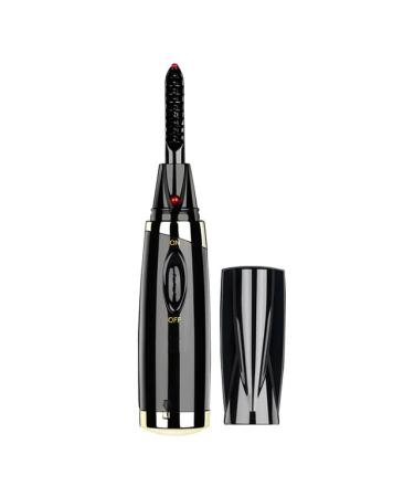Portable Heated Eyelash Curler Mini Electric Eye Lashes Brush Long-Lasting Quick Mascara Curling Eyelash Brush Makeup Device Black