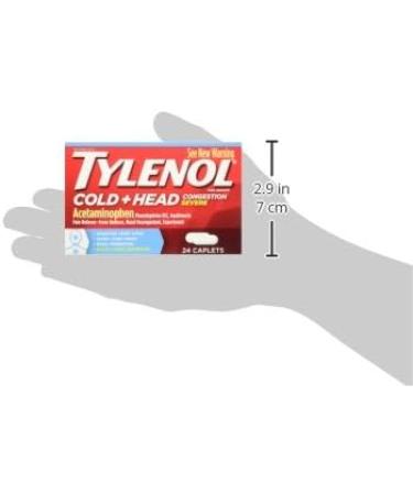 Tylenol Cold Congestion Caplets 24 Count - Pack of 48 | Fast Relief for Cold Symptoms - Buy Online on GoSupps.com