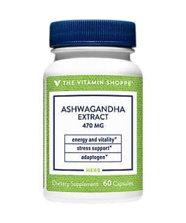 The Vitamin Shoppe Ashwagandha Extract 470MG Herbal Supplement That Provides Energy Vitality, Helps with Stress Management (60 Capsules) 60 Count (Pack of 1) - Buy Online on GoSupps.com