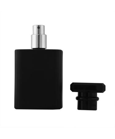 AKOAK 30ml(1 oz) Refillable Empty Perfume Bottle Black Portable Square Perfume Sprayer Travel Clear Glass Bottle for Travel Going Out Perfume Cologne Women and Men