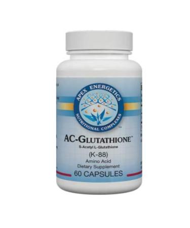 Apex Energetics AC-Glutathione 60ct (K-88) Supports antioxidant processes 125 mg per Capsule of S-Acetyl L-glutathione for Greater Stability bioavailability and Digestive Comfort (125 mg)