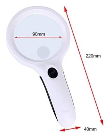 20x Handheld Reading Optical Magnifier 8 LED Lights (Size: 220 X 90mm) Made in China - Buy Online on GoSupps.com