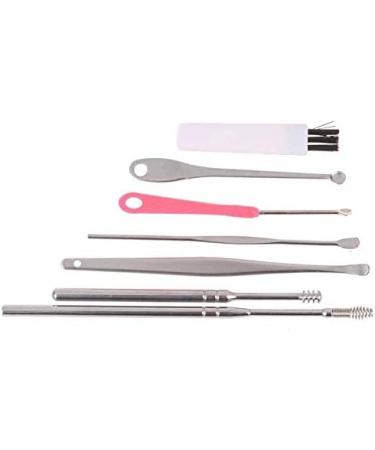 SEASD 7Pcs Stainless Steel Ear Wax Pick Set - Earpick Wax Remover Curette Spoon for Ear Cleaning - Buy Online on GoSupps.com