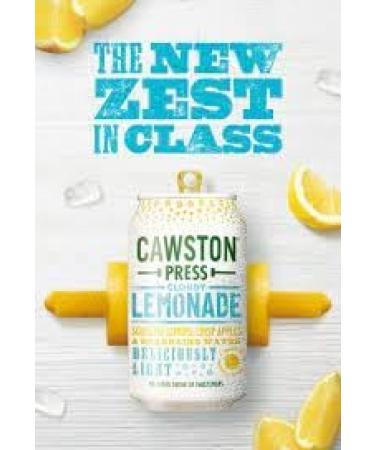 Cawston Press Cloudy Lemonade Juice Drink 330ml Cans All Natural - Gluten Free - Low Calorie - Vegan - No Added Sugar (24 Cans x 330ml) 330 ml (Pack of 1) - Buy Online on GoSupps.com