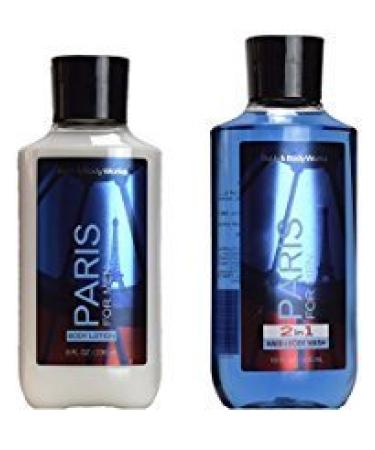 Bath & Body Works PARIS FOR MEN 2-in-1 Hair & Body Wash and Body Lotion Set