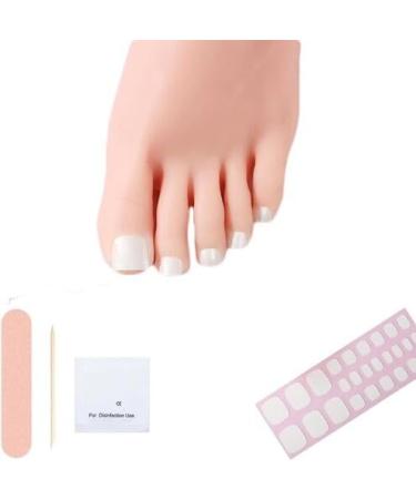 Cmeilau 2024 New Semi-Cured Gel Nail Strips for Toes Hard Gel Nail Strips for Toes Set Ultra Glossy Long-Lasting Waterproof (#BSJ-0061)