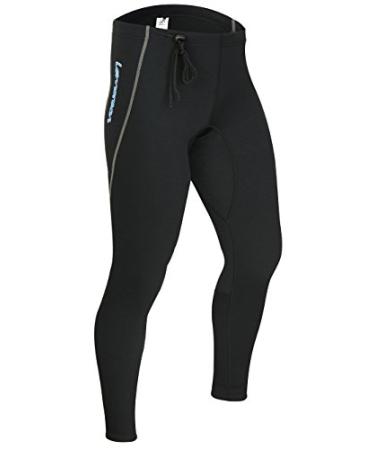 Lemorecn Wetsuits Pants 1.5mm Neoprene Swimming Canoeing Pants Black/Gray X-Large
