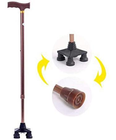 Telescopic Non Slip Crutches Adjustable Stick with Small 4 Leg Base Lightweight Non Slip Walking Cane for Mobility Aid-10 Adjustable B for Arthritis Elderly Seniors & Handicap (Color : C) The New