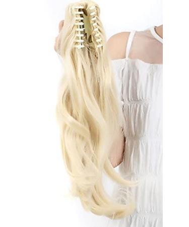 Shop Clip-In Curly Ponytail Extensions 45cm | Blonde Hair Claw Extensions for International Shipping - Buy Online on GoSupps.com