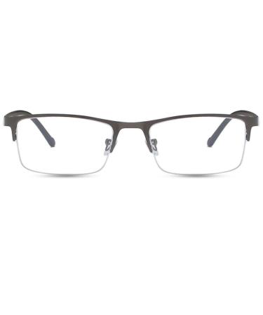 TECH-LINE-DIRECT FASHION ACCESSORIES Blue Light Blocking Glasses Eyeglasses Rectangle Frame UK Men/Women Gunmetal Frame + Clear Lens