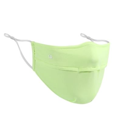 NAERTFD sun protection mask summer lady's full face-sun protection mask breathable ice sile veil outdoor sports sun protection mask (size: light yellow_ average size)