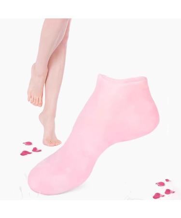 ANCLLO Silicone Moisturizing Socks Women Foot Spa Pedicure Silicone Socks for Cracked Feet Elastic Non Slip Multi Purpose Pink (M) - Buy Online on GoSupps.com