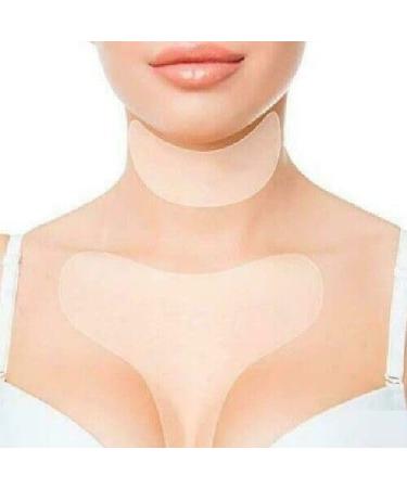 BRAVECOW 2 Pieces Reusable Chest Neck Pad Anti Wrinkle Chest Pads Transparent Silicone Anti Aging Decollete Pad Smoothing Skin (Chest Pad)