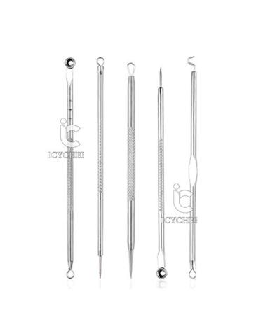 ICYCHEER Blackhead Remover Tool Set - 5pcs Stainless Steel Acne & Whitehead Removal Kit for Clear Skin - Buy Online on GoSupps.com