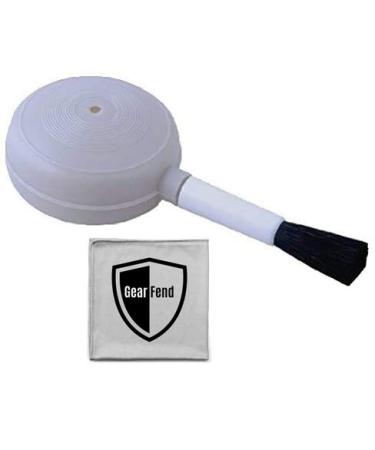GearFend Air Dust Blower and Soft Brush for Digital Camera Lenses, LCD Screens and Cleaning Keyboards etc. + Microfiber Cloth