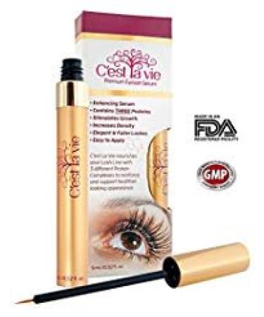 C'est La Vie Eyelash and Eyebrow Growth Enhancement Serum with Pentapeptide-17 and Proteins for Longer Fuller Lashes and Thicker Eyebrows