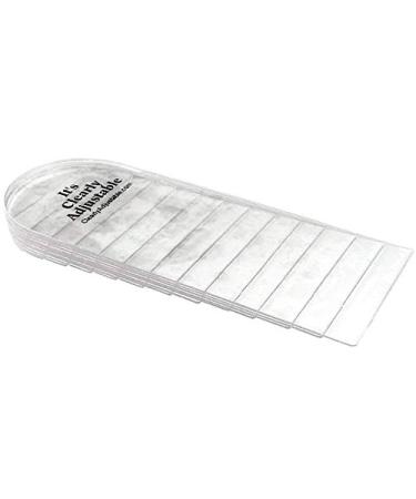 Multi-Layered Adjustable Heel Lift Durable Transparent (Clear) Vinyl - Small - Womens Size up to 7-1/2 Men to 7 (2-1/8'' Wide)