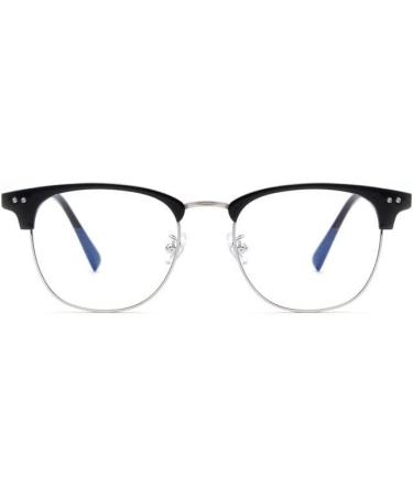 Buy Classic Blue Light Blocking Eyeglasses for Men & Women - Anti-UV Computer Readers +350 - Black-Silver - Buy Online on GoSupps.com