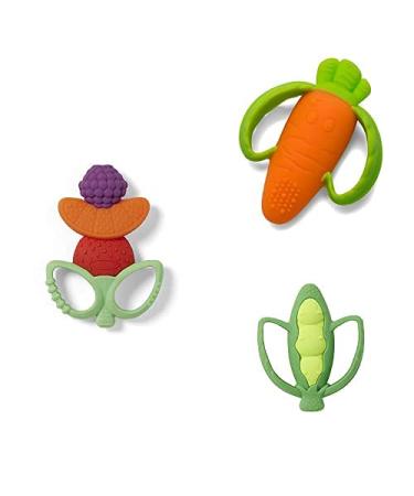 Infantino Teether Set - Lil' Nibble Teethers Fruit Kabob - Lil' Nibble Teethers Carrot - Lil' Nibble Teethers Pea Pod - 3 Teethers
