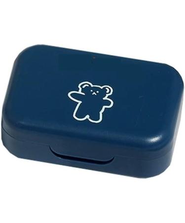 Optometry lens container contact lens container simple myopia contact lens container portable matt personality cute girl partner double contact lens box (color: blue) (color Blu