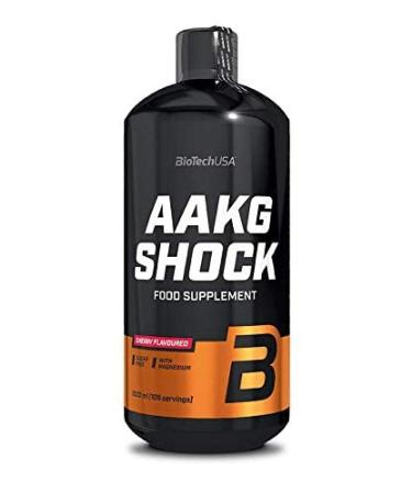Biotechusa Aakg Shock |liquid pre-workout formula |With high -dose AAKG & Magnesium |Fight against fatigue |2280mg AAKG |1000 ml |Cherry cherry 1 l (1 Pack)