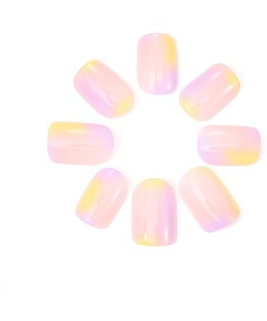 Coffin False Nails Short Fake Nails Natural Gradient Press on Nails Bellarina Acrylic Stick on Nails 24pcs for Women and Girls (Color : 2 Size : Free size) 1 count (Pack of 1) 2 - Buy Online on GoSupps.com
